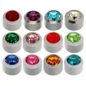 Caflon® sterile silver colourful earrings kit (12 pairs)