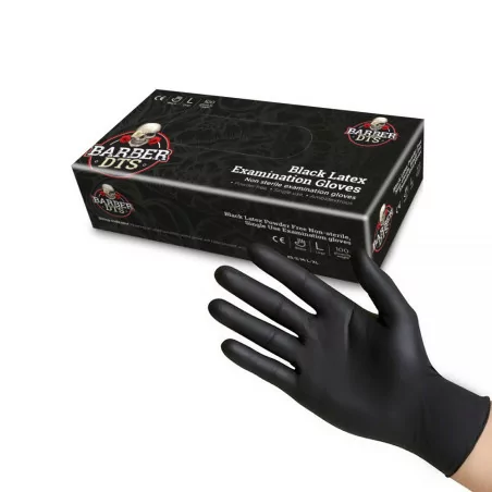 Черные латексные смотровые перчатки 100шт. (S -M -L)
