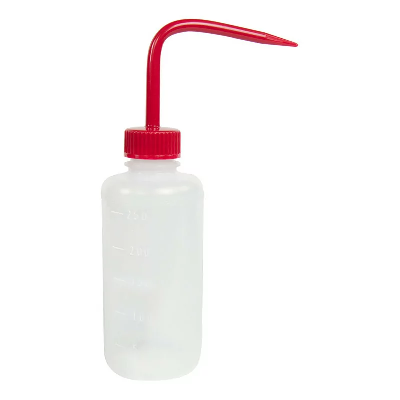 Plastikinis buteliukas su raudonu piltuvėliu (250ml/500ml)
