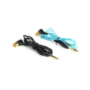 Сверхтонкий силиконовый кабель RCA (синий/черный)