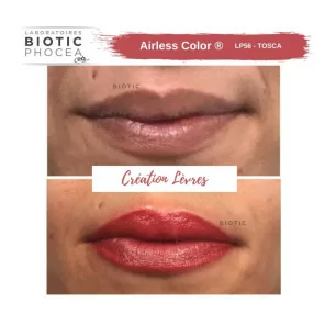 Biotic Phocea Airless Lip Pigments tosca before and after