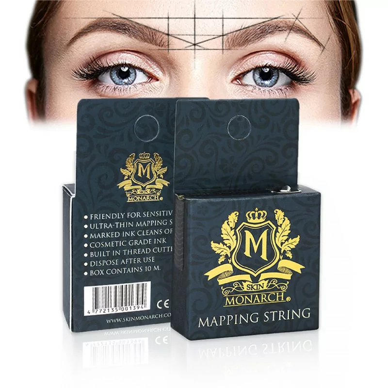 Skin Monarch Pre-Inked string for brow mapping 1pcs. (White/Brown/Black)