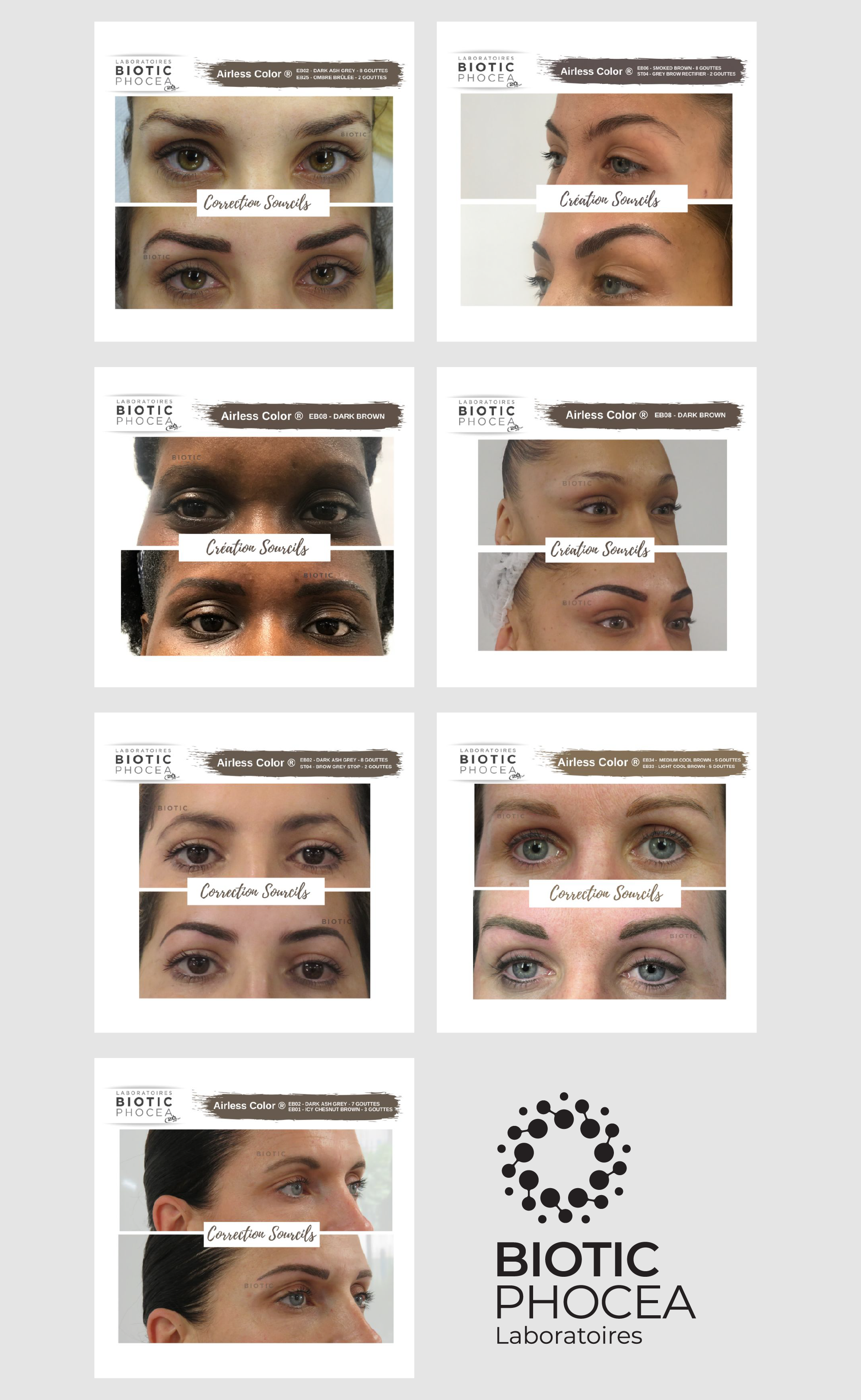 Biotic Phocea Airless Eyebrow Pigments before and after